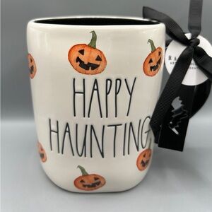 Rae Dunn Halloween HAPPY HAUNTING Pumpkin Mug Jack O Lantern NEW